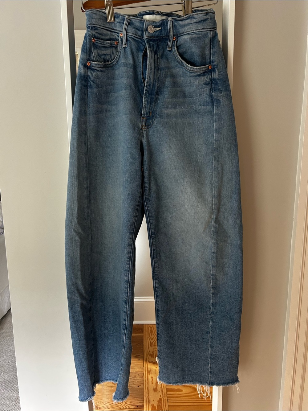 MOTHER Superior Denim Half Pipe Ankle Fray
